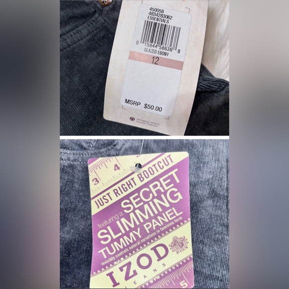 IZOD Matchstick Just Right Bootcut Corduroy Pants Size 12 NWT - Picture 10 of 10